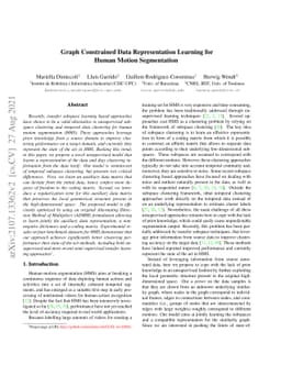 Graph Constrained Data Representation Learning for Human Motion
  Segmentation