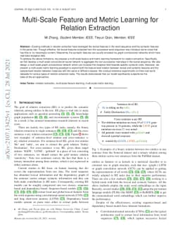 Multi-Scale Feature and Metric Learning for Relation Extraction