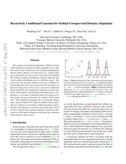 Recursively Conditional Gaussian for Ordinal Unsupervised Domain
  Adaptation