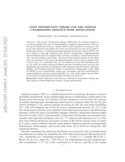 Limit Distribution Theory for the Smooth 1-Wasserstein Distance with
  Applications