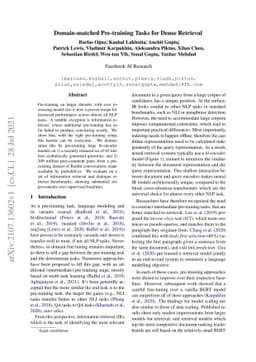 Domain-matched Pre-training Tasks for Dense Retrieval