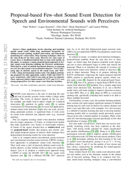 Proposal-based Few-shot Sound Event Detection for Speech and
  Environmental Sounds with Perceivers