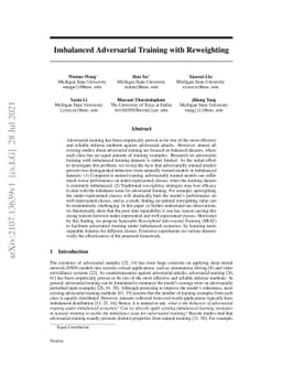 Imbalanced Adversarial Training with Reweighting
