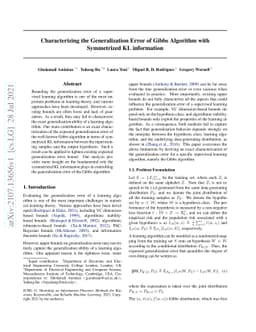 Characterizing the Generalization Error of Gibbs Algorithm with
  Symmetrized KL information