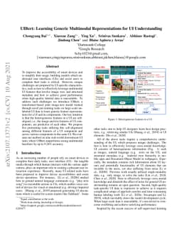 UIBert: Learning Generic Multimodal Representations for UI Understanding