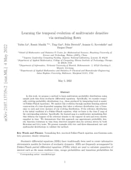 Learning the temporal evolution of multivariate densities via
  normalizing flows