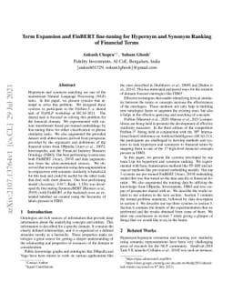 Term Expansion and FinBERT fine-tuning for Hypernym and Synonym Ranking
  of Financial Terms
