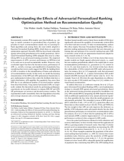 Understanding the Effects of Adversarial Personalized Ranking
  Optimization Method on Recommendation Quality