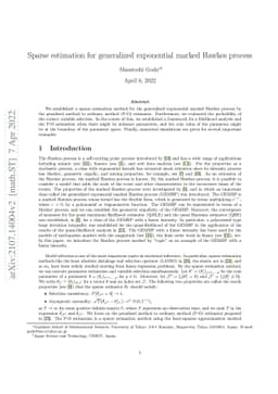 Sparse estimation for generalized exponential marked Hawkes process