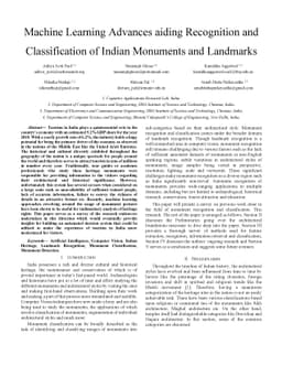 Machine Learning Advances aiding Recognition and Classification of
  Indian Monuments and Landmarks