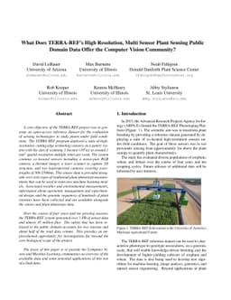 What Does TERRA-REF's High Resolution, Multi Sensor Plant Sensing Public
  Domain Data Offer the Computer Vision Community?