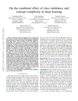 On the combined effect of class imbalance and concept complexity in deep
  learning