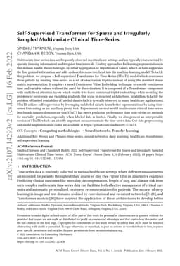 Self-Supervised Transformer for Sparse and Irregularly Sampled
  Multivariate Clinical Time-Series