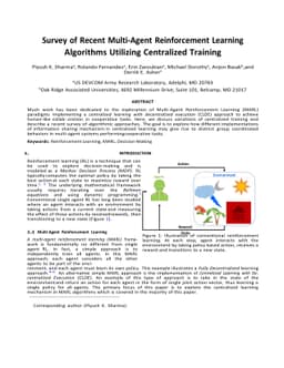 Survey of Recent Multi-Agent Reinforcement Learning Algorithms Utilizing
  Centralized Training
