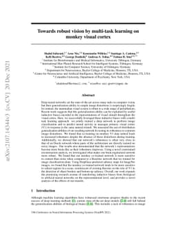 Towards robust vision by multi-task learning on monkey visual cortex