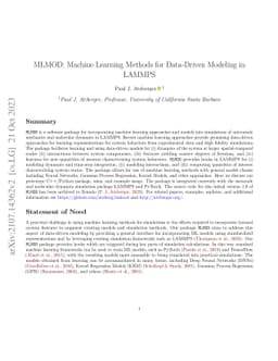 MLMOD: Machine Learning Methods for Data-Driven Modeling in LAMMPS