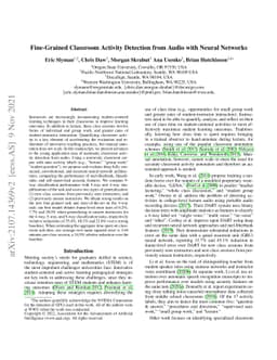 Fine-Grained Classroom Activity Detection from Audio with Neural
  Networks