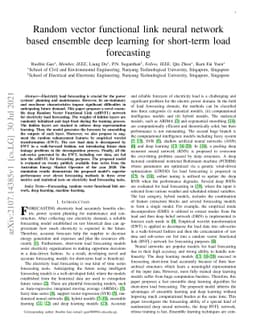 Random vector functional link neural network based ensemble deep
  learning for short-term load forecasting
