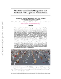 ManiSkill: Generalizable Manipulation Skill Benchmark with Large-Scale
  Demonstrations