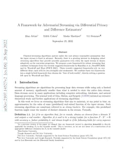A Framework for Adversarial Streaming via Differential Privacy and
  Difference Estimators