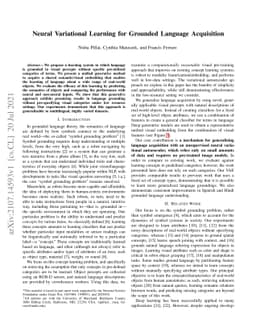 Neural Variational Learning for Grounded Language Acquisition