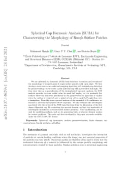 Spherical Cap Harmonic Analysis (SCHA) for Characterising the Morphology
  of Rough Surface Patches