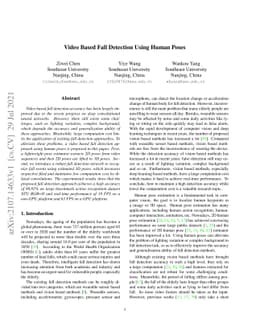 Video Based Fall Detection Using Human Poses
