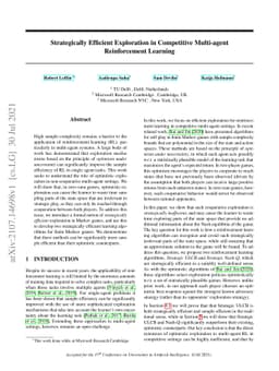 Strategically Efficient Exploration in Competitive Multi-agent
  Reinforcement Learning