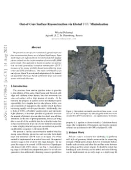 Out-of-Core Surface Reconstruction via Global $TGV$ Minimization