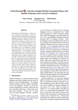 ChrEnTranslate: Cherokee-English Machine Translation Demo with Quality
  Estimation and Corrective Feedback