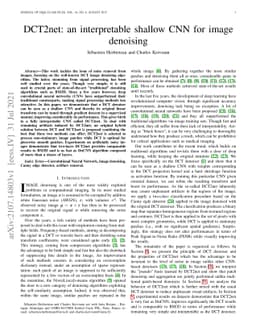 DCT2net: an interpretable shallow CNN for image denoising