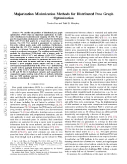 Majorization Minimization Methods for Distributed Pose Graph
  Optimization