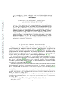 Quantum collision finding for homomorphic hash functions
