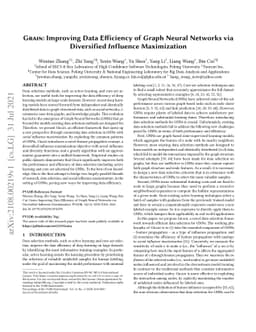 Grain: Improving Data Efficiency of Graph Neural Networks via
  Diversified Influence Maximization