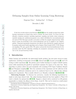 Debiasing Samples from Online Learning Using Bootstrap