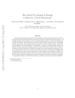 How much pre-training is enough to discover a good subnetwork?
