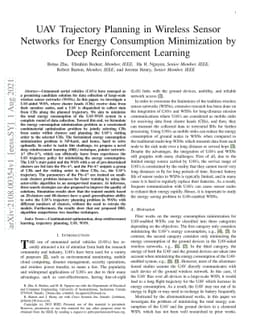 UAV Trajectory Planning in Wireless Sensor Networks for Energy
  Consumption Minimization by Deep Reinforcement Learning