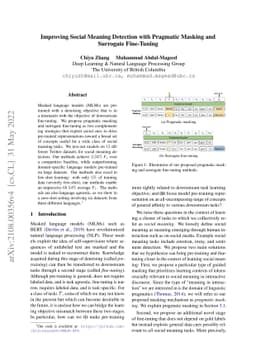 Improving Social Meaning Detection with Pragmatic Masking and Surrogate
  Fine-Tuning