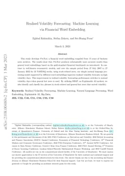 Realised Volatility Forecasting: Machine Learning via Financial Word
  Embedding
