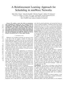 A Reinforcement Learning Approach for Scheduling in mmWave Networks