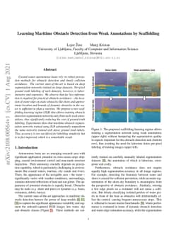 Learning Maritime Obstacle Detection from Weak Annotations by
  Scaffolding