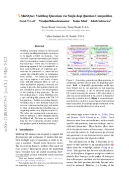 MuSiQue: Multihop Questions via Single-hop Question Composition