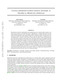 Causal Inference in Educational Systems: A Graphical Modeling Approach