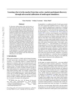 Learning who is in the market from time series: market participant
  discovery through adversarial calibration of multi-agent simulators