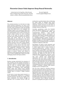 Piecewise Linear Units Improve Deep Neural Networks