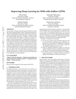 Improving Deep Learning for HAR with shallow LSTMs