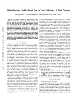 Multi-objective Conflict-based Search Using Safe-interval Path Planning