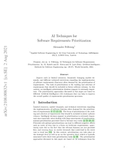 AI Techniques for Software Requirements Prioritization