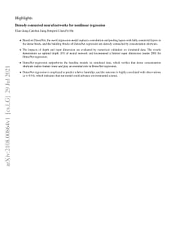 Densely connected neural networks for nonlinear regression