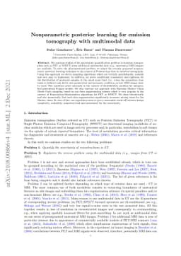 Nonparametric posterior learning for emission tomography with multimodal
  data